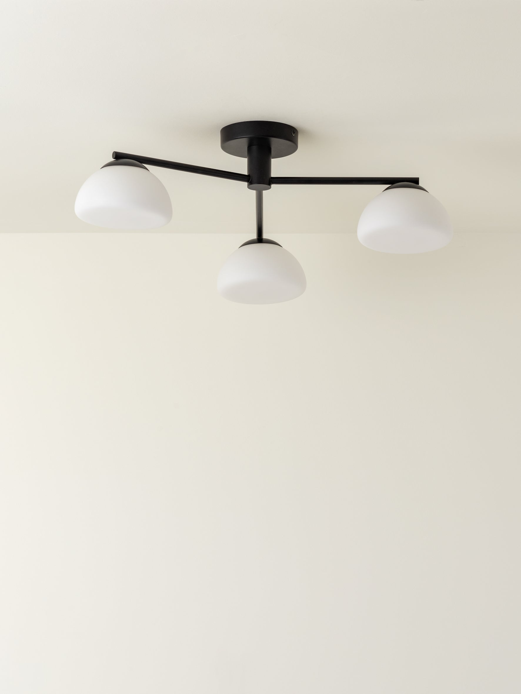 Silio - 3 light matt black and opal flush | Ceiling Light | Lights & Lamps | UK