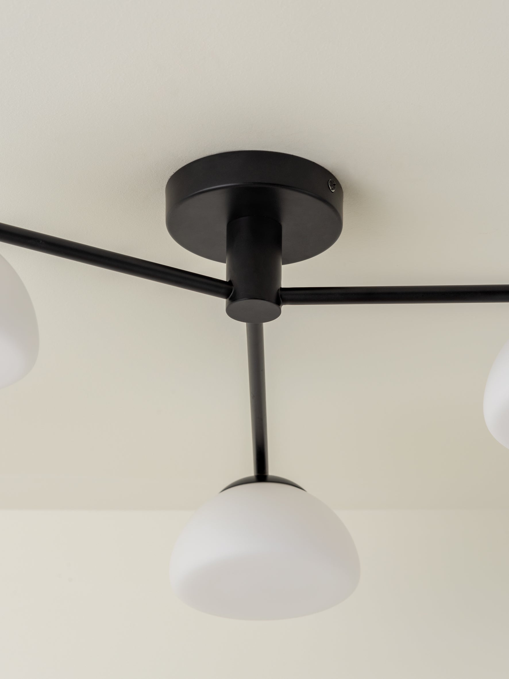 Silio - 3 light matt black and opal flush | Ceiling Light | Lights & Lamps | UK | Modern Affordable Designer Lighting