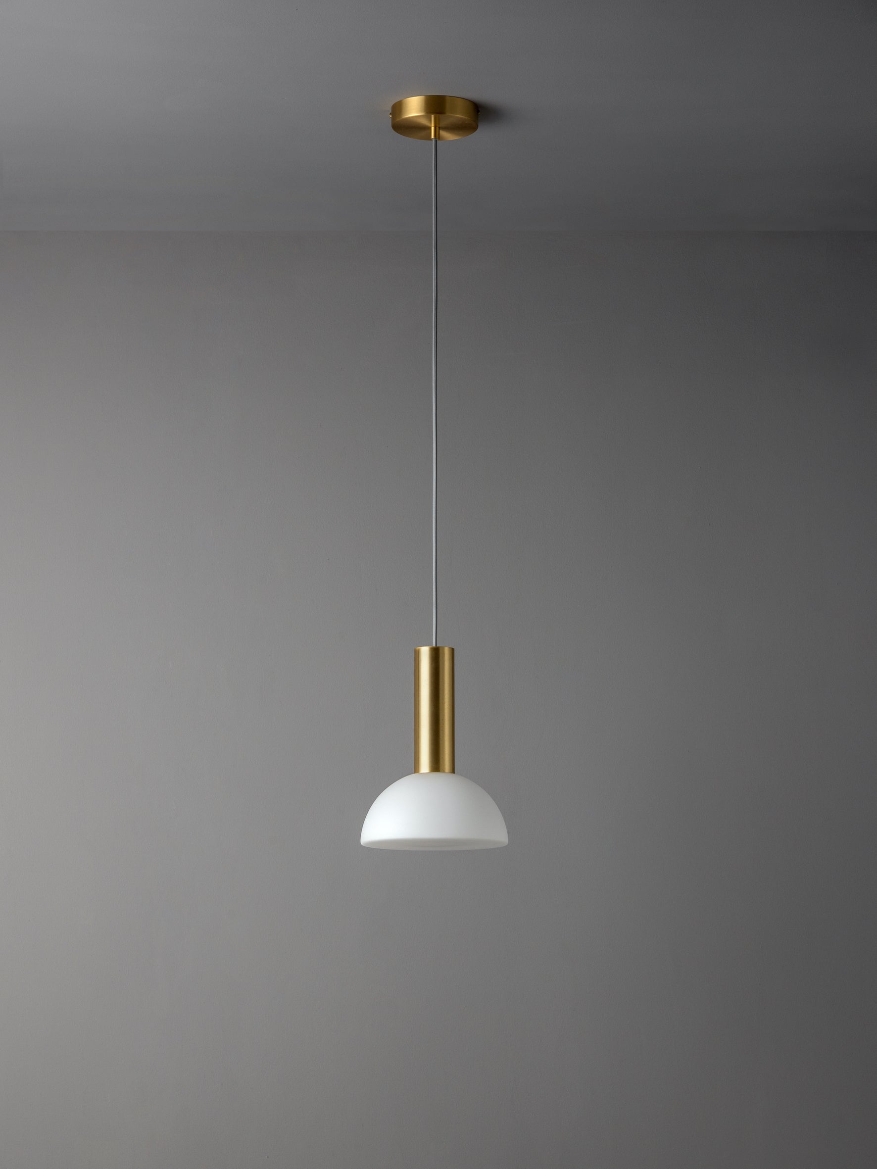 Silio - 1 light brushed brass and opal pendant | Ceiling Light | lights&lamps | UK | Modern Affordable Designer Lighting