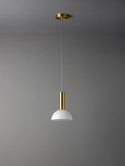 Silio - 1 light brushed brass and opal pendant | Ceiling Light | lights&lamps | UK | Modern Affordable Designer Lighting