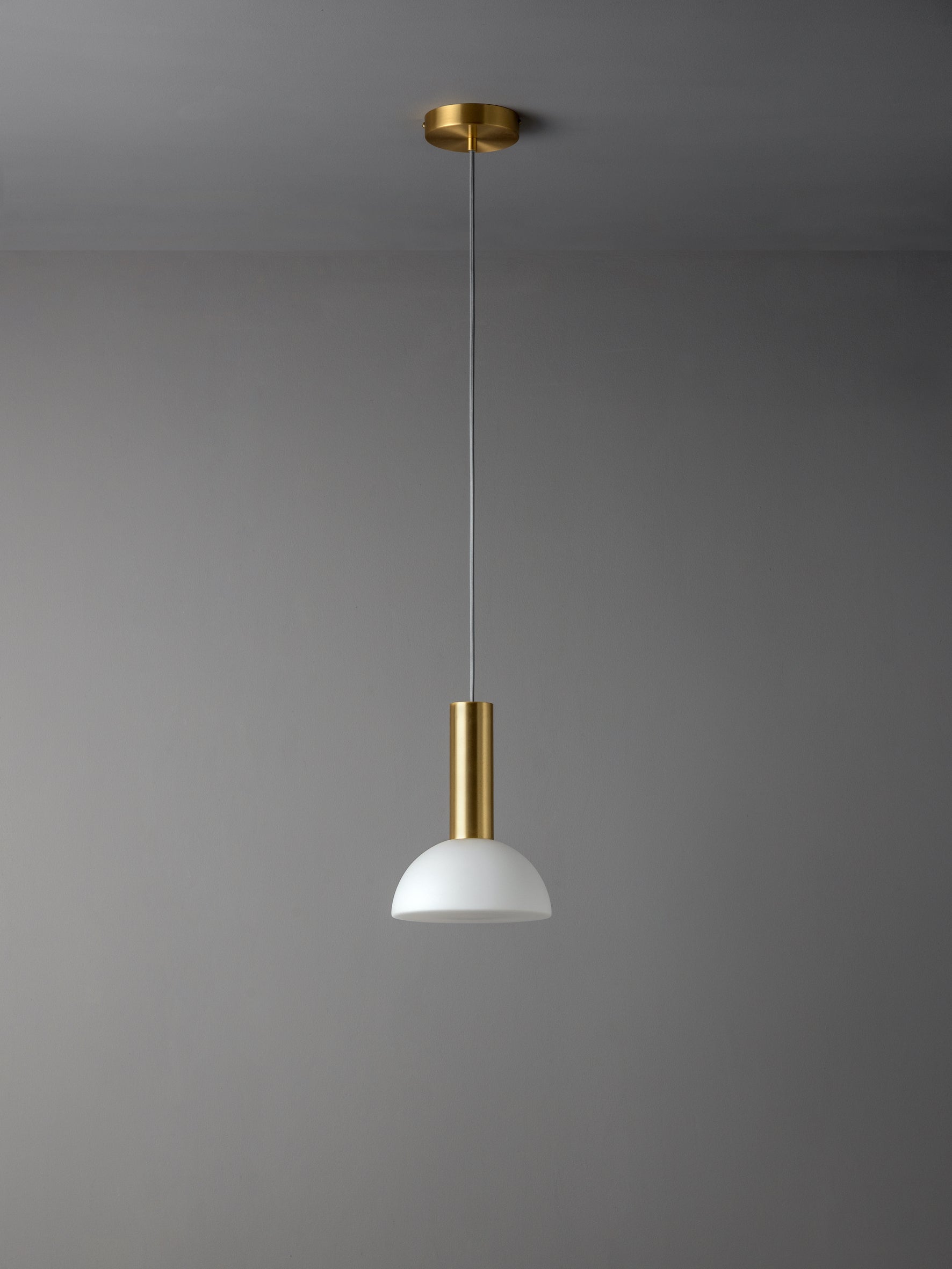 Silio - 1 light brushed brass and opal pendant