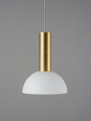 Silio - 1 light brushed brass and opal pendant | Ceiling Light | lights&lamps | UK | Modern Affordable Designer Lighting