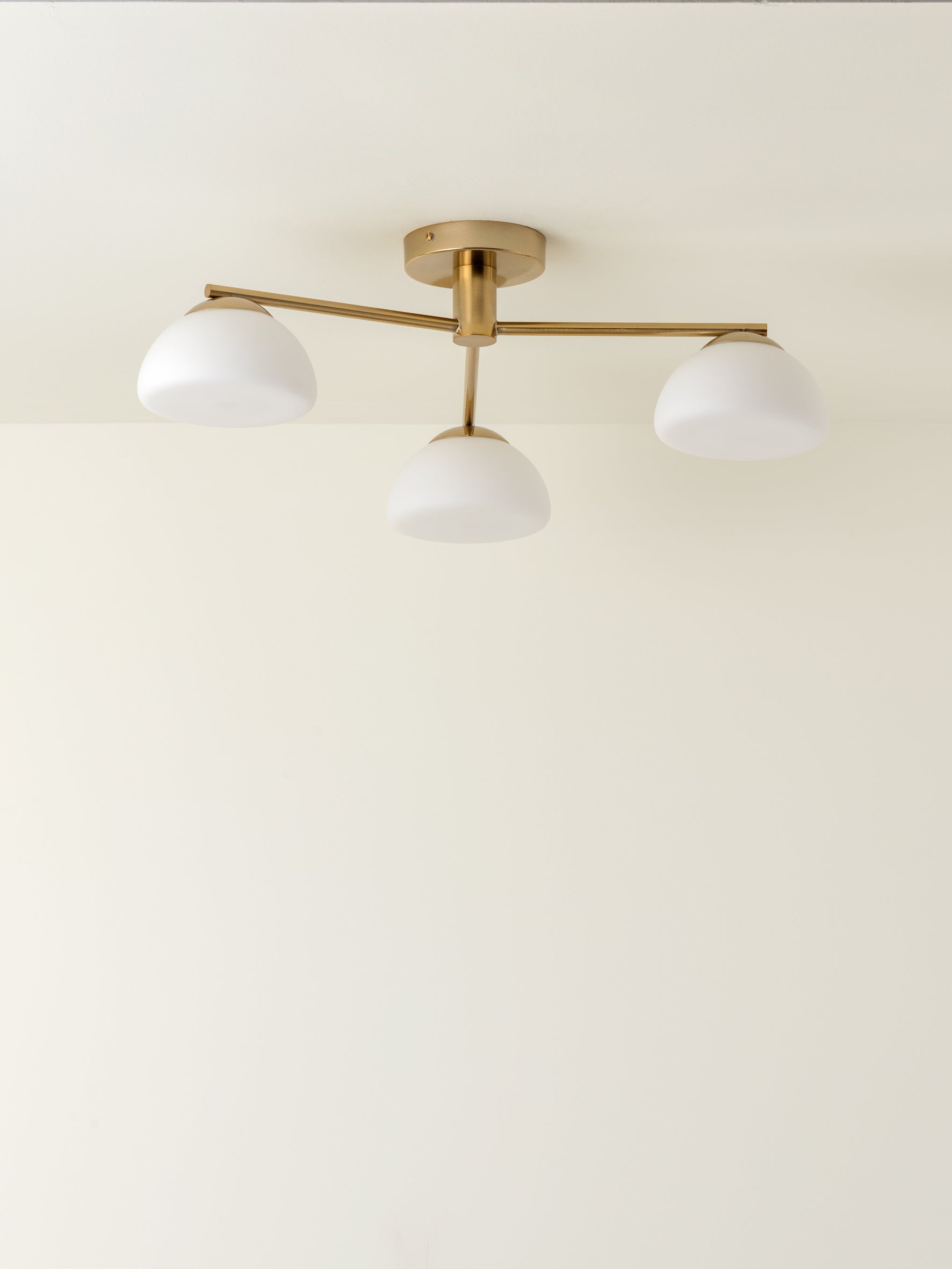 Silio - 3 light brass and opal flush | Ceiling Light | Lights & Lamps | UK