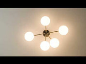 Imperial - 5 light brass and opal flush