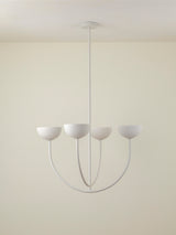 Ruzo - 4 light matt warm white and white porcelain ceiling pendant