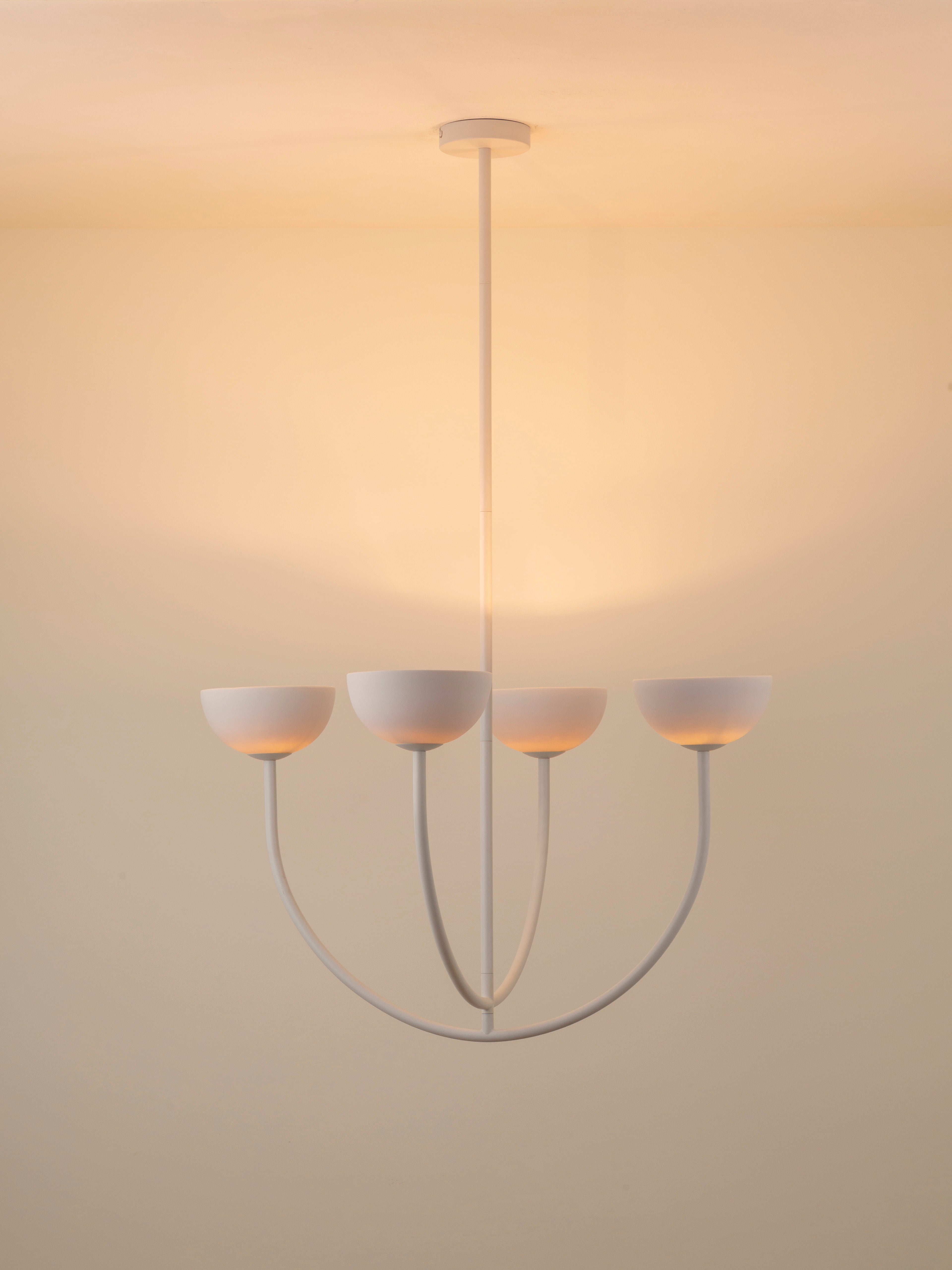 Ruzo - 4 light matt warm white and white porcelain ceiling pendant | Chandelier | Lights & Lamps | UK