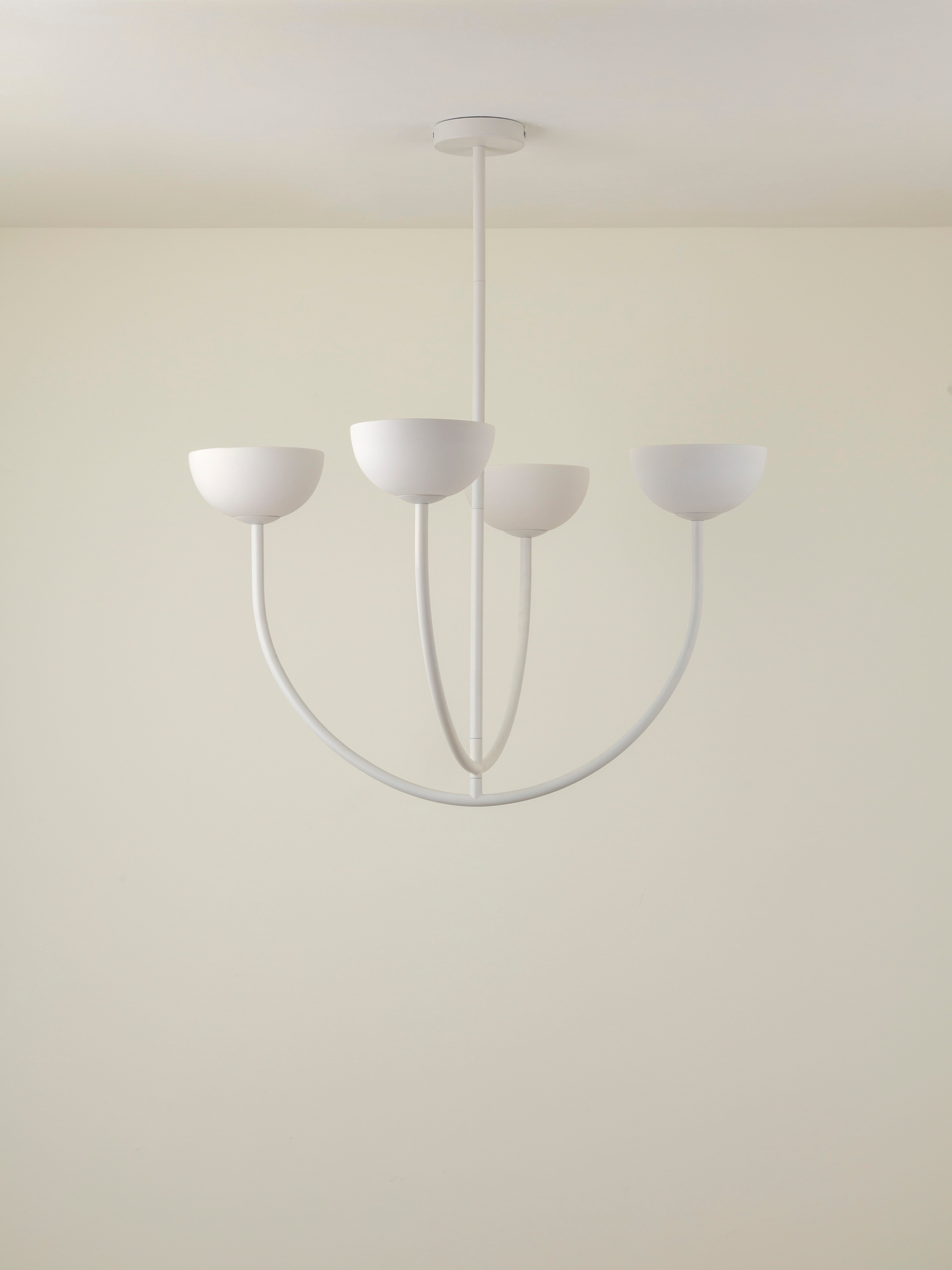 Ruzo - 4 light matt warm white and white porcelain ceiling pendant | Chandelier | Lights & Lamps | UK