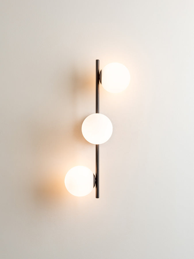 Coro - 3 light matt black and opal ceiling / wall | Ceiling Light | Lights & Lamps | UK