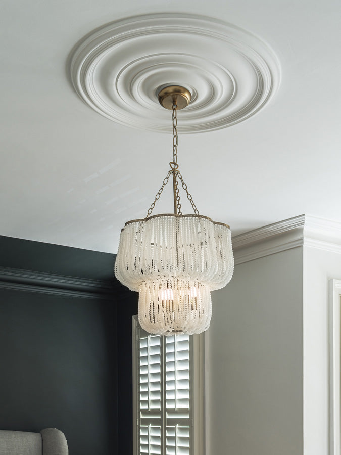 Pello - 4 light white scalloped chandelier | Chandelier | Lights & Lamps | UK