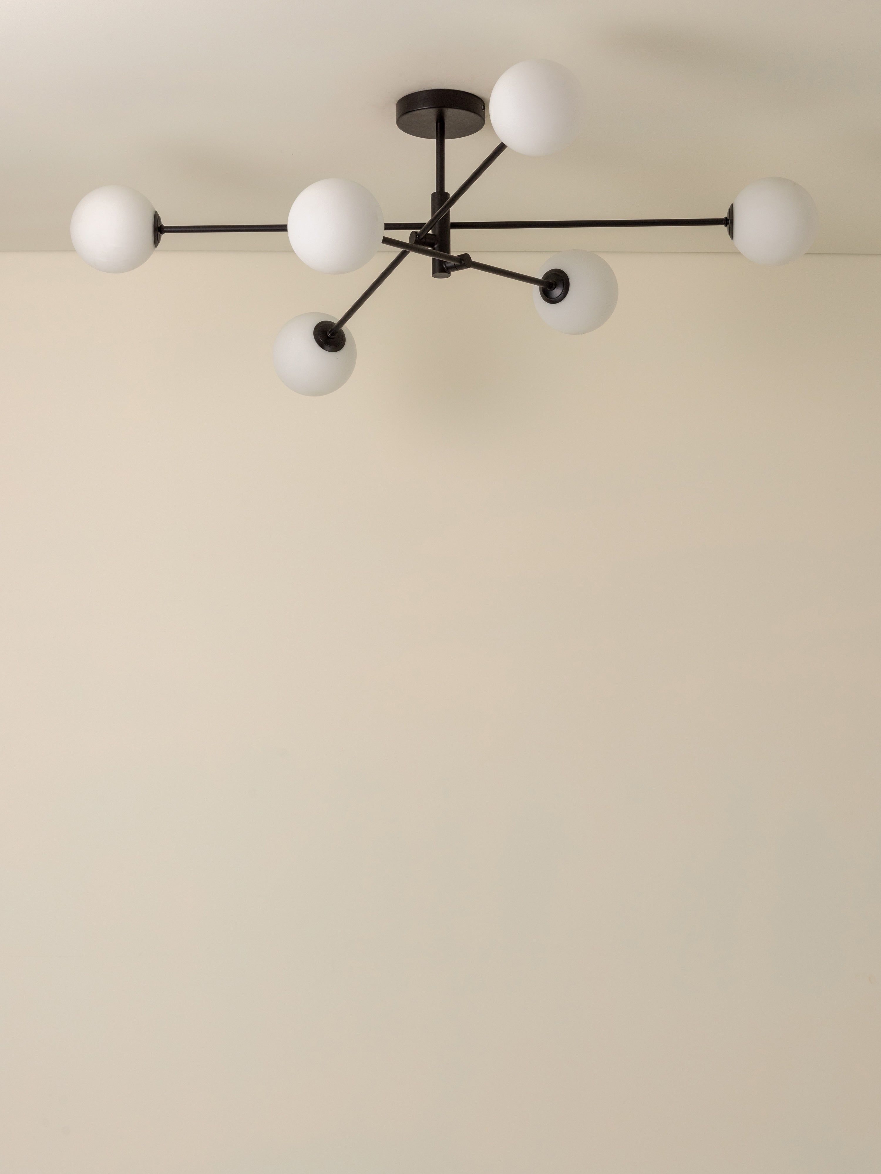 Chelso - 6 light matt black and opal pendant | Ceiling Light | Lights & Lamps | UK | Modern Affordable Designer Lighting