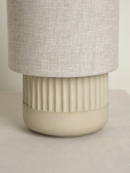 Buy Enza - warm white ribbed concrete table lamp by lights&lamps