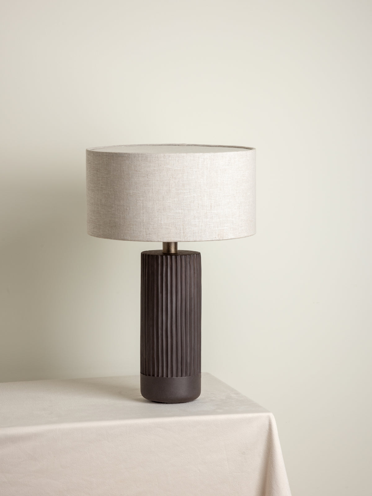 Cholate Lab Lamp Nitara - chocolate ribbed concrete table lamp | Lights & Lamps